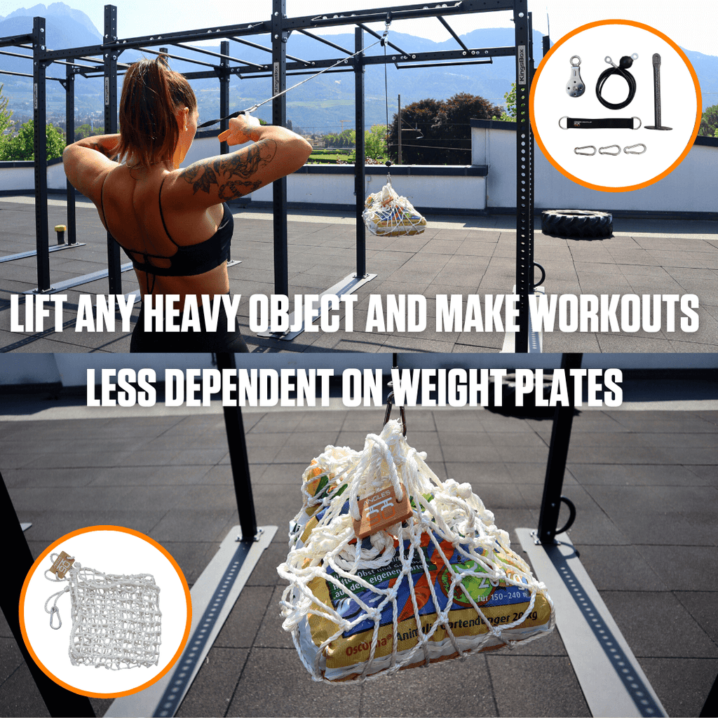 Embrace outdoor strength training with an A90 Homemade Weight of adjustable loading capacity for a versatile full-body workout.